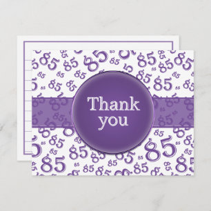 85th Thank You: Purple/White Number Pattern