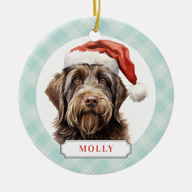85Wirehaired Pointing Griffon Ceramic Ornament (Front)