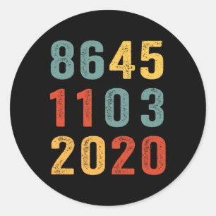 8645 1103 Vote Blue November 3 Vintage Anti Trump Classic Round Sticker