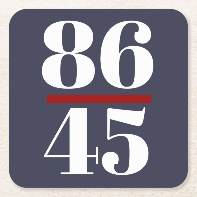 8645 Anti Trump Square Paper Coaster (Front)