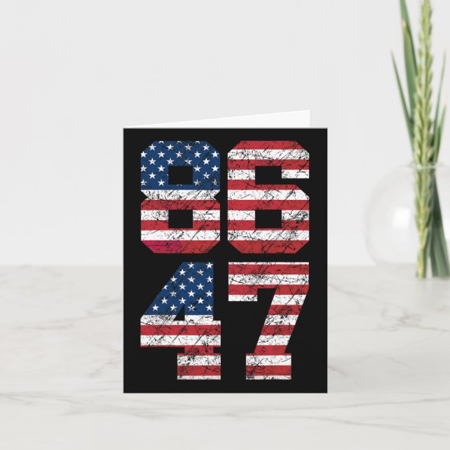 8647 Anti Trump 86 47 Retro Anti-trump Us Flag Pre Card (Front)