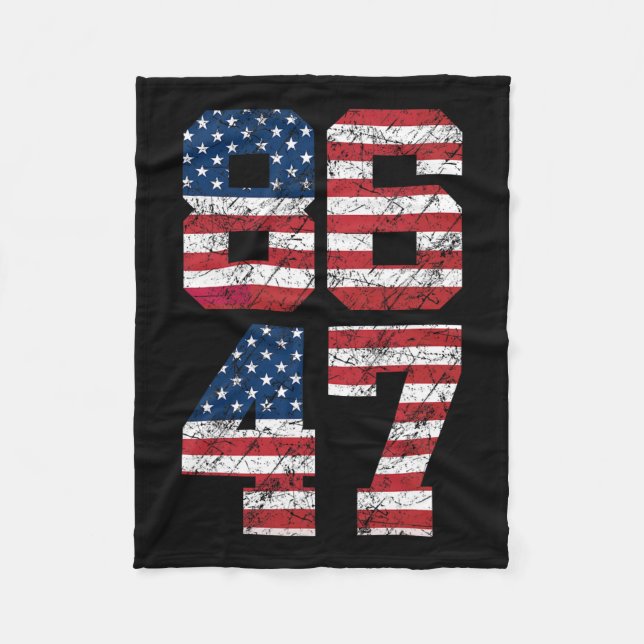 8647 Anti Trump 86 47 Retro Anti-trump Us Flag Pre Fleece Blanket (Front)