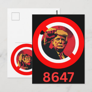 8647 Anti Trump 86 47 Retro Impeach 47 Anti-trump Postcard