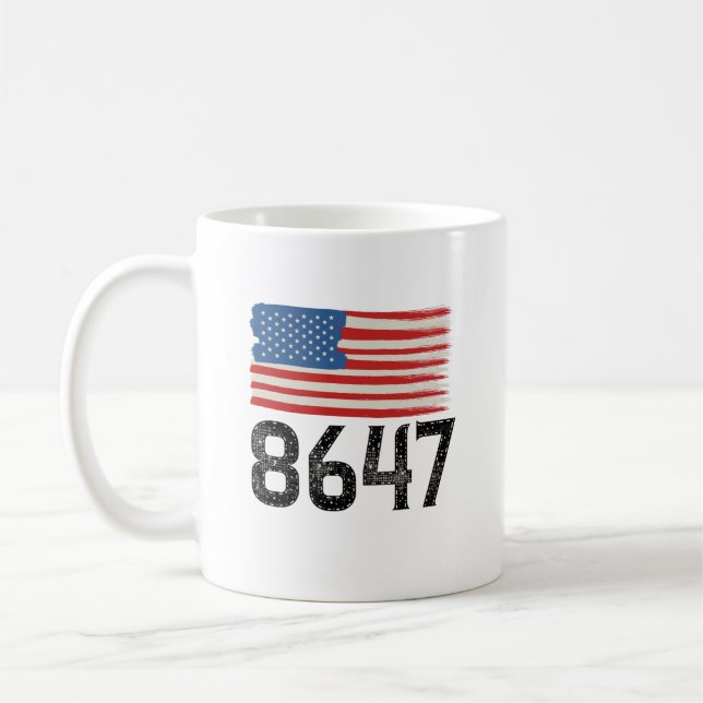 8647 Anti-Trump American Flag Political Statement Coffee Mug (Left)