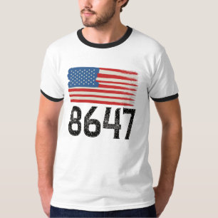 8647 Anti-Trump American Flag Political Statement T-Shirt