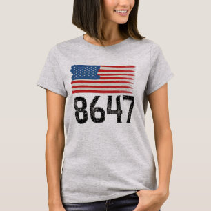 8647 Anti-Trump American Flag Political Statement T-Shirt