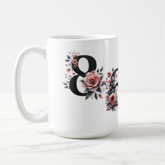 8647 ANTI TRUMP BLACK LETTERING & PINK FLOWERS COFFEE MUG