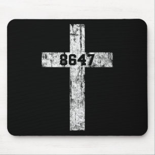 8647 Anti Trump Cross Christian Jesus 86 47 Retro Mouse Mat