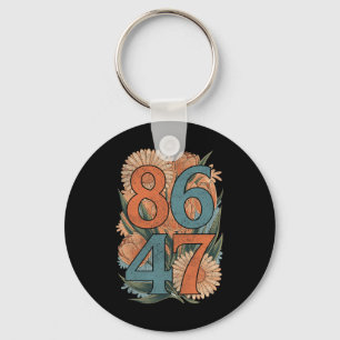 8647 Anti Trump Floral Democrat President Liberal Key Ring