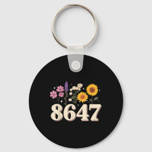 8647, Anti Trump, Floral Feminist, Subtle, Human R Key Ring