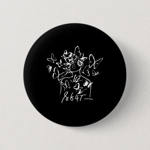 8647 Anti Trump Floral Resist 86 47 Impeach Trump 6 Cm Round Badge