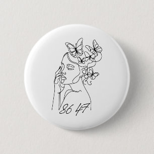 8647 Anti Trump Floral Resist 86 47 Impeach Trump 6 Cm Round Badge