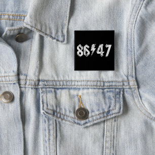 8647 Anti Trump Retro Vintage 80s Rock Style 15 Cm Square Badge