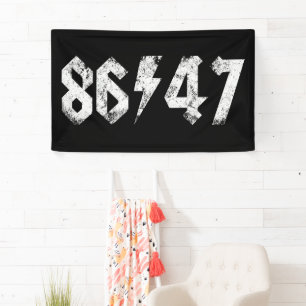 8647 Anti Trump Retro Vintage 80s Rock Style Banner
