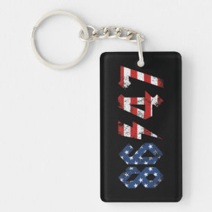 8647 Anti Trump Retro Vintage 80s Rock Style Key Ring