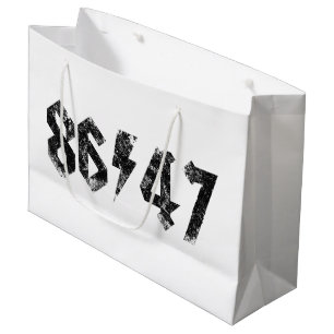 8647 Anti Trump Retro Vintage 80s Rock Style Large Gift Bag
