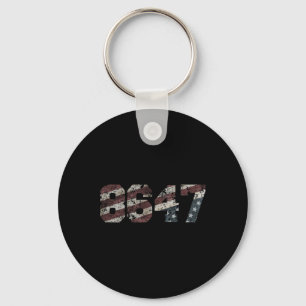 8647 Distressed Flag Style Key Ring