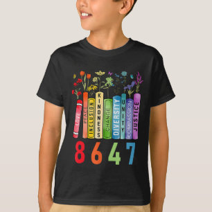 8647 Equal Rights Book Flower Trump Women Rights F T-Shirt