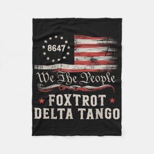 8647 Foxtrots Deltas Tangos America Flag Fleece Blanket