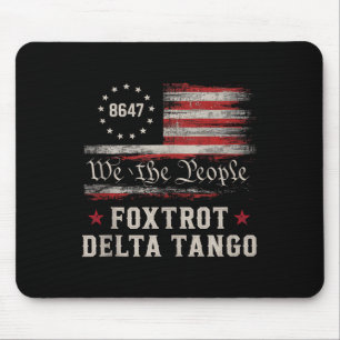 8647 Foxtrots Deltas Tangos America Flag Tank Top  Mouse Mat