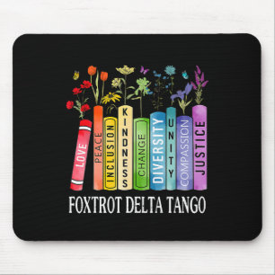8647 Foxtrots Tangos Deltas Book Flower Resist Boo Mouse Mat