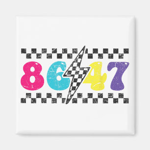 8647 Impeach Trump, Subtle Retro Chequered Anti-tr Magnet