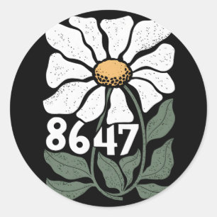 8647 Resist Subtle Daisy Floral Foxtrot Delta Tang Classic Round Sticker