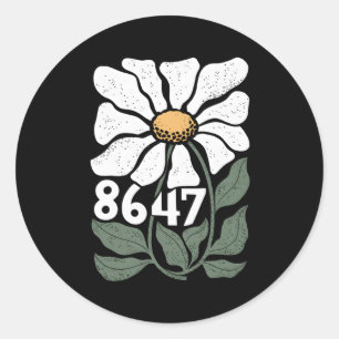 8647 Resist Subtle Daisy Floral Foxtrot Delta Tang Classic Round Sticker