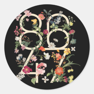 8647 Resist Subtle Floral Foxtrot Delta Tango Prot Classic Round Sticker