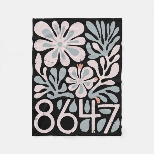 8647 Resist Subtle Floral Foxtrot Delta Tango Prot Fleece Blanket (Front)