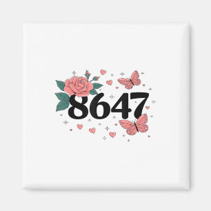 8647 Retro 86 47 Anti-trump Flower Art President Magnet