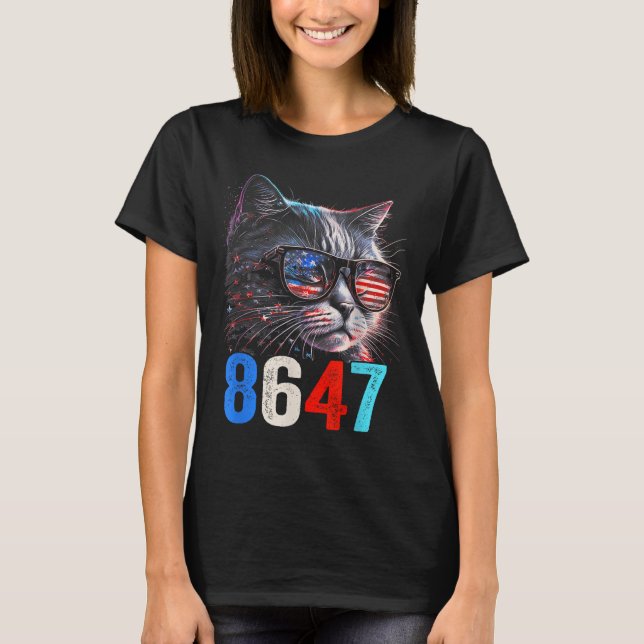 8647 Retro 86 47 Cat Lovers  T-Shirt (Front)