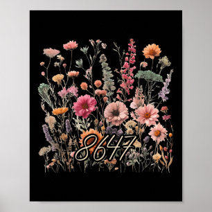 8647 Subtle Anti Trump 86 47 Floral Boho Style _1 Poster