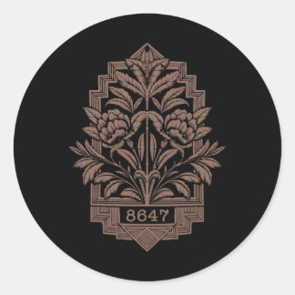 8647 Subtle Anti Trump 86 47 Floral Boho Style 2 Classic Round Sticker