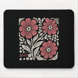 8647 Subtle Anti Trump 86 47 Floral Boho Style _3 Mouse Mat
