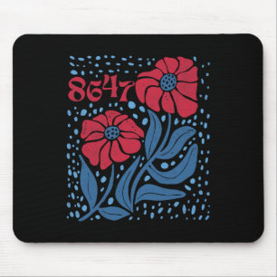 8647 Subtle Anti Trump 86 47 Floral Boho Style 4 Mouse Mat