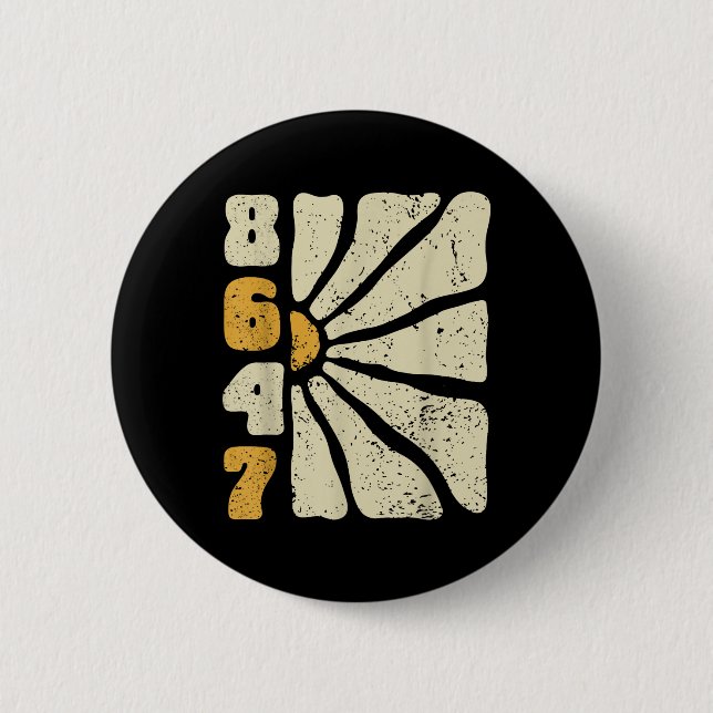 8647 Subtle Anti Trump 86 47 Floral Boho Style  6 Cm Round Badge (Front)