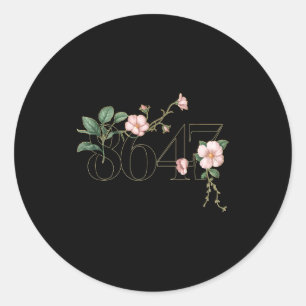 8647 subtle anti trump 86 47 floral boho style 864 classic round sticker