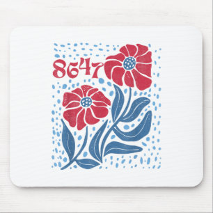 8647 Subtle Anti Trump 86 47 Floral Boho Style  Mouse Mat
