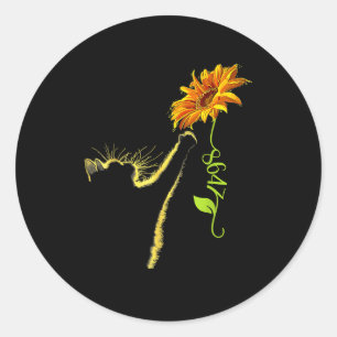 8647 Subtle Anti Trump 86 47 Sunflower Cat Lovers Classic Round Sticker