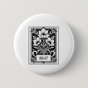 8647 Subtle Anti Trump Anti MAGA 86 47 Floral Boho 6 Cm Round Badge