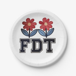 8647 Subtle Anti Trump Anti MAGA 86 47 Floral Boho Paper Plate