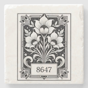 8647 Subtle Anti Trump Anti MAGA 86 47 Floral Boho Stone Coaster