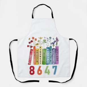 8647 Subtle Anti Trump Anti MAGA 86 47 Floral LGBT Apron