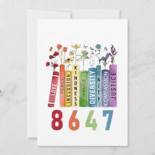 8647 Subtle Anti Trump Anti MAGA 86 47 Floral LGBT Invitation