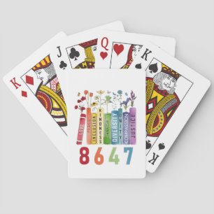 8647 Subtle Anti Trump Anti MAGA 86 47 Floral LGBT Playing Cards