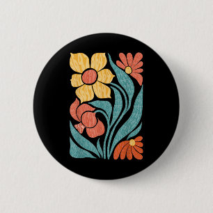 8647 Subtle Anti Trump Floral Boho  6 Cm Round Badge