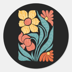 8647 Subtle Anti Trump Floral Boho Classic Round Sticker