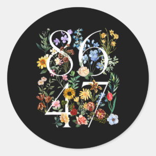 8647 Subtle Anti Trump Floral Boho  Classic Round Sticker