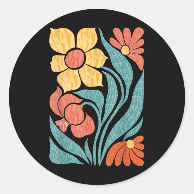 8647 Subtle Anti Trump Floral Boho  Classic Round Sticker (Front)